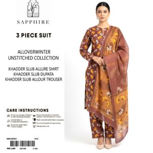 Sapphire Winter Collection – 3 Piece Unstitched Khaddar Suit | Article 10 |