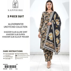Sapphire Winter Collection – 3 Piece Unstitched Khaddar Suit | Article 12 |