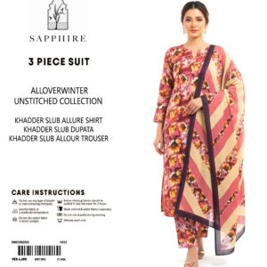Sapphire Winter Collection – 3 Piece Unstitched Khaddar Suit | Article 18 |