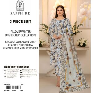 Sapphire Winter Collection – 3 Piece Unstitched Khaddar Suit | Article 20 |